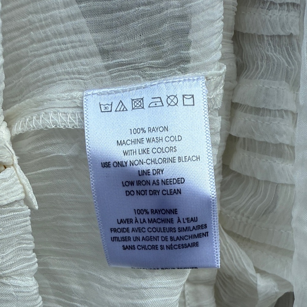 NWT Kimchi Blue from Urban Outfitters White Sheer Button Down Blouse Size Large - Picture 6 of 8